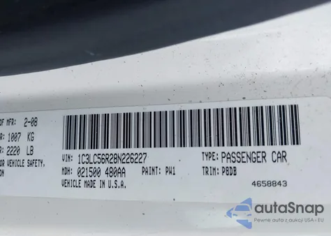 2008 Chrysler Sebring Touring from USA, damaged, VIN 1C3LC56R28N226227